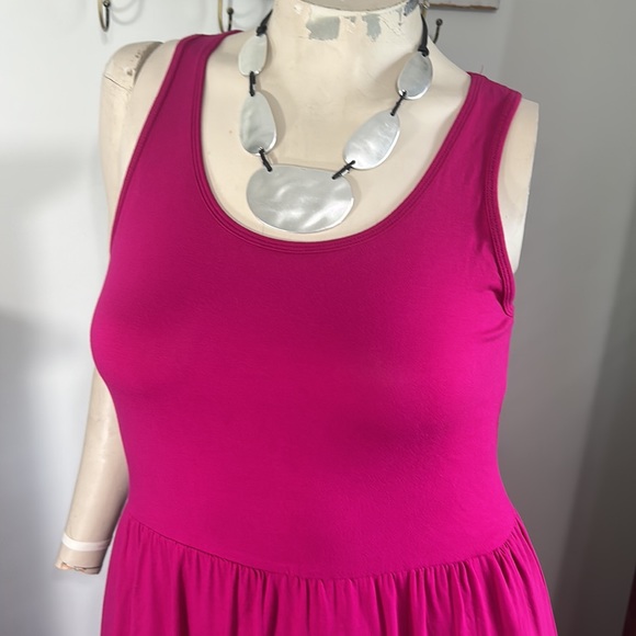 NEW Ava & ViV plus size magenta pink sleeveless stretch tank maxi dress - Picture 2 of 7